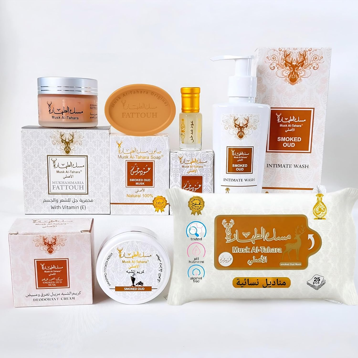 Musk Al-Tahara Smoked Oud &ndash; Complete Intimate & Body Care Set (6-Piece Collection for Women) Luxury Feminine Hygiene & Personal Care Kit &ndash; Natural Musk & Oud Fragrance image number 5