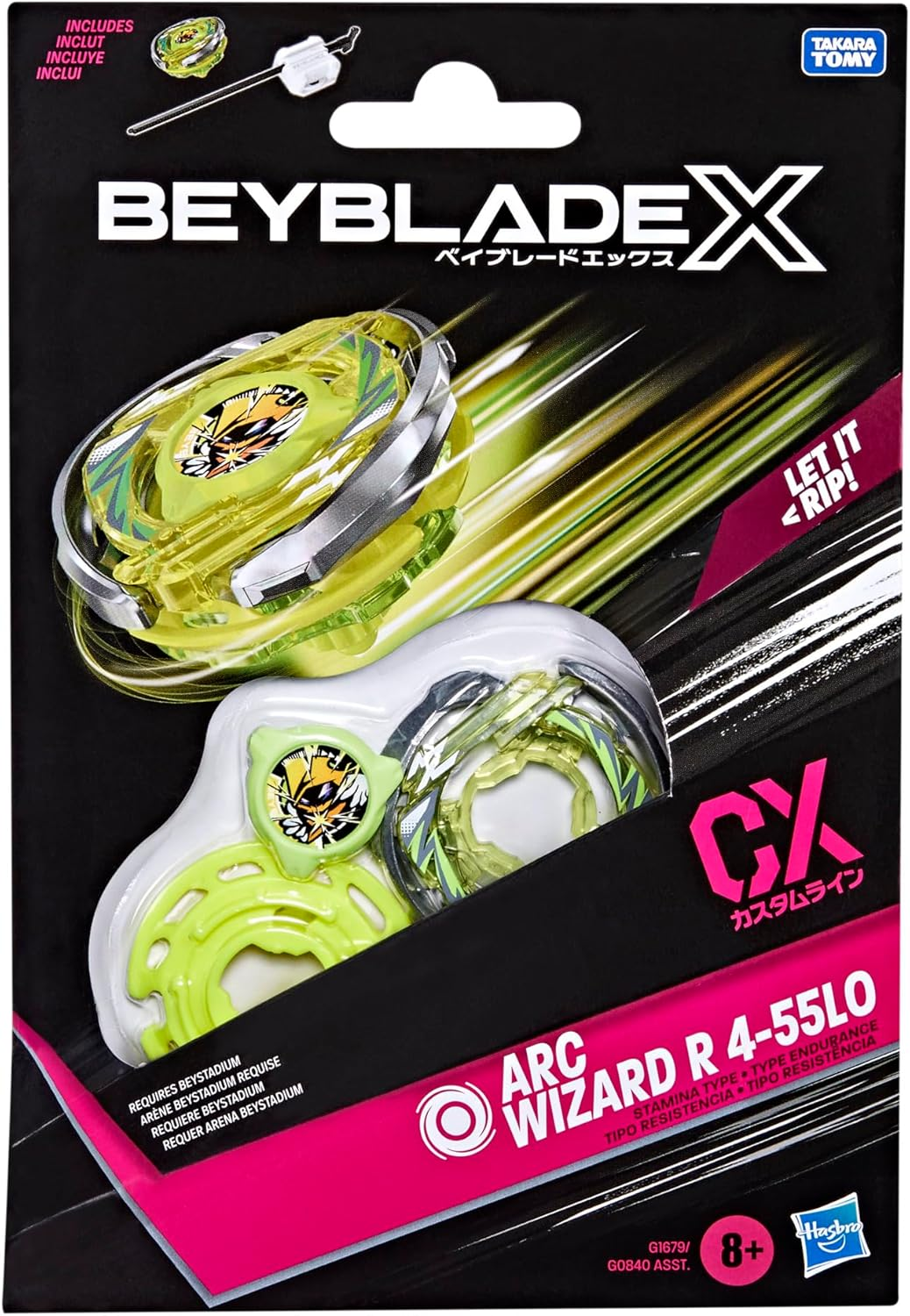 Hasbro Beyblade X Arc Wizard R 4-55LO CX Starter Pack Spinning Top and Starter image number 1