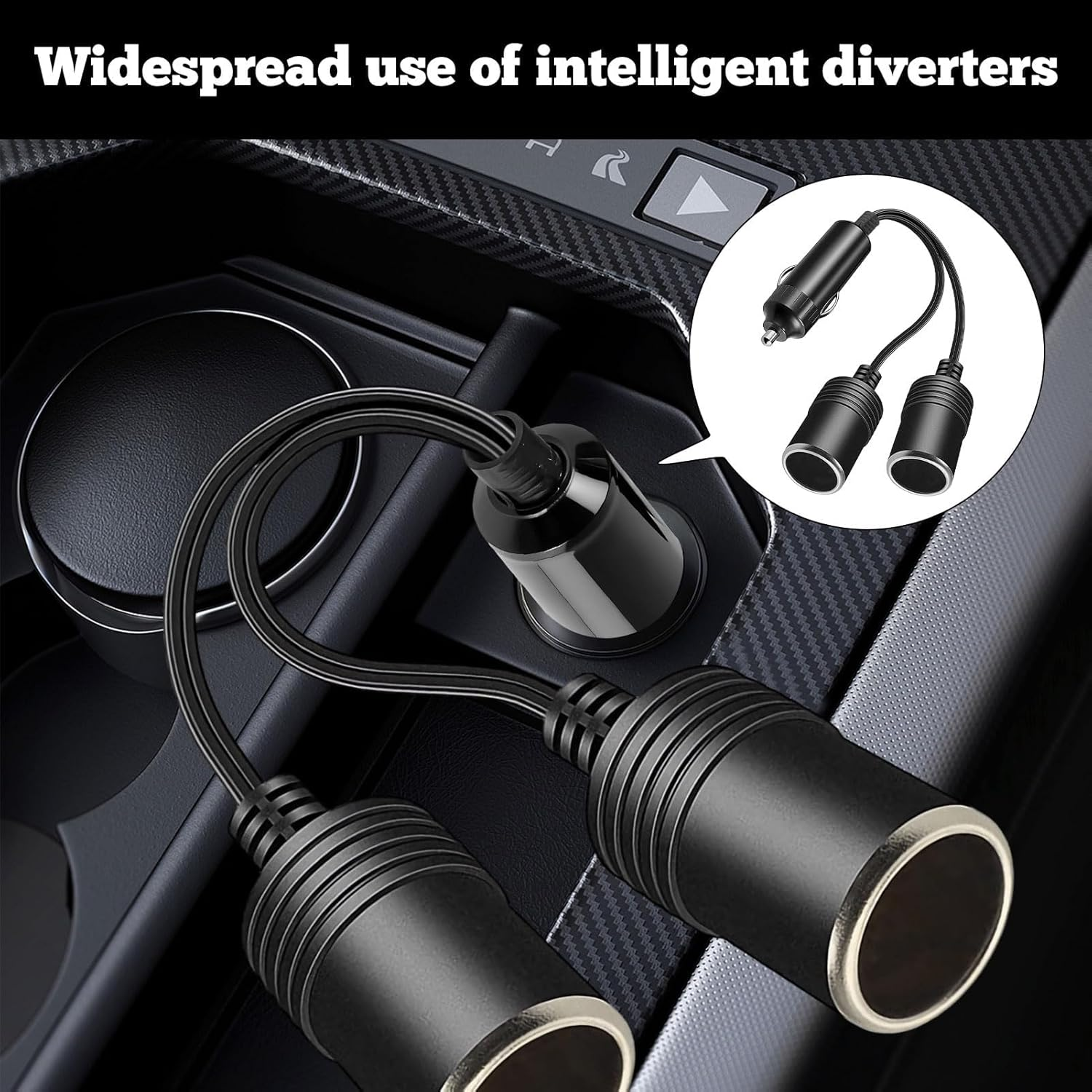 1 to 2 Car Cigarette Lighter Adapter, 2 Pcs Car Charger Adapter 15 CM, 12V/24V Double Adapter, Double Power Adapter Female Socket, 2-Way Splitter Y Adapter for Cars Trucks Rvs, Power Multiple Devices image number 3