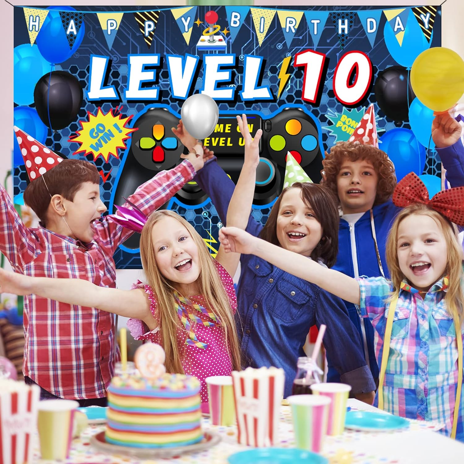 Vlipoeasn 10Th Boys Video Game Birthday Decorations - Backdrop image number 3