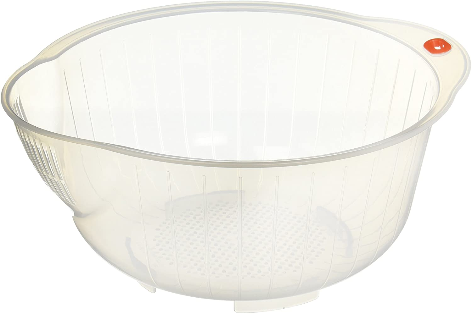 Inomata Plastic Japanese Rice Washing Bowl with Strainer, 2 Quart image number 4
