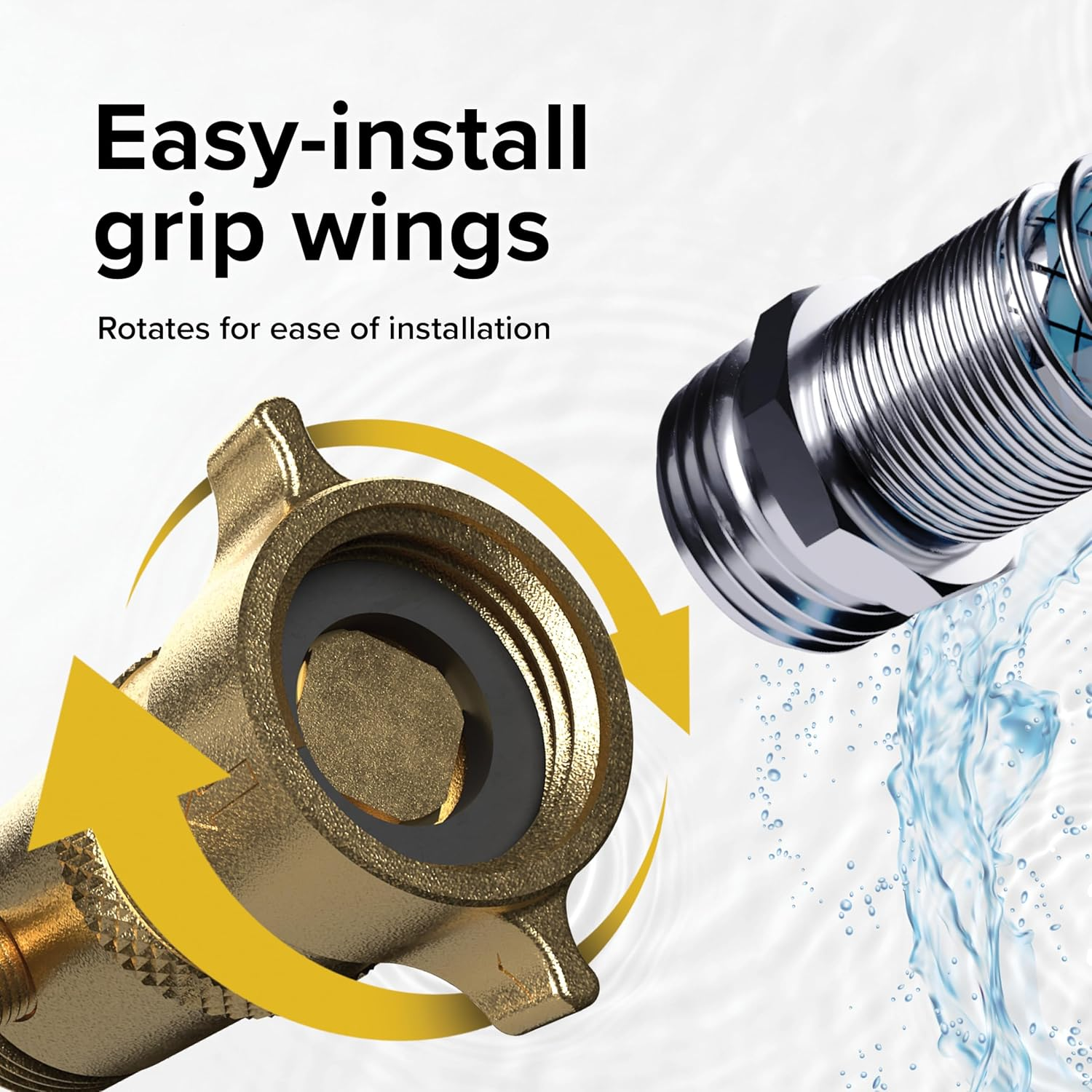 Camco 40064 RV Brass Water Pressure Regulator with Gauge image number 1