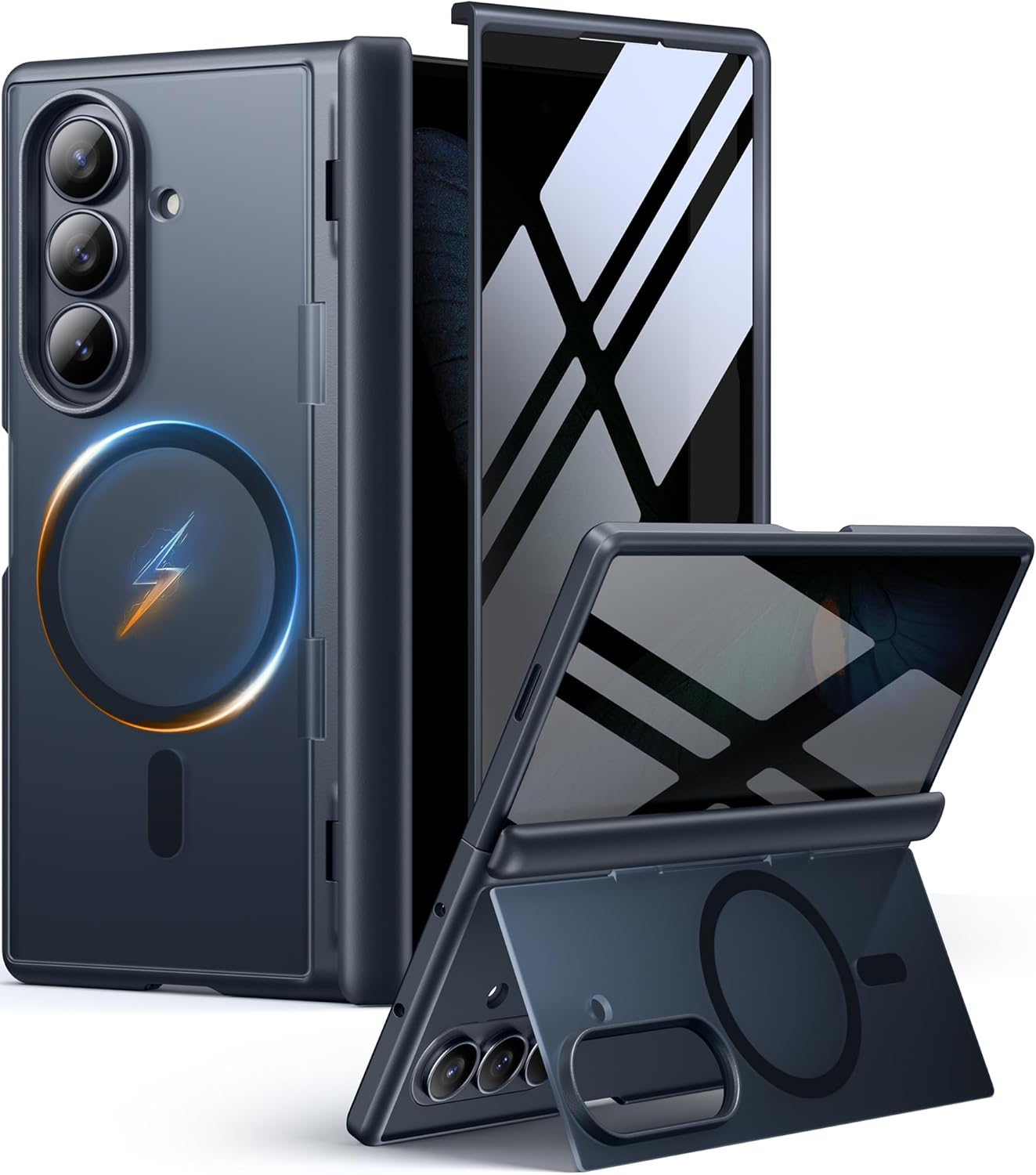 MOBOSI for Z Fold 7 Case with Privacy Screen Protector, [Compatible with Magsafe], [Built-In Kickstand & Full Body Hinge Protection] Magnetic Slim Phone Case for Samsung Galaxy Z Fold7, Blue