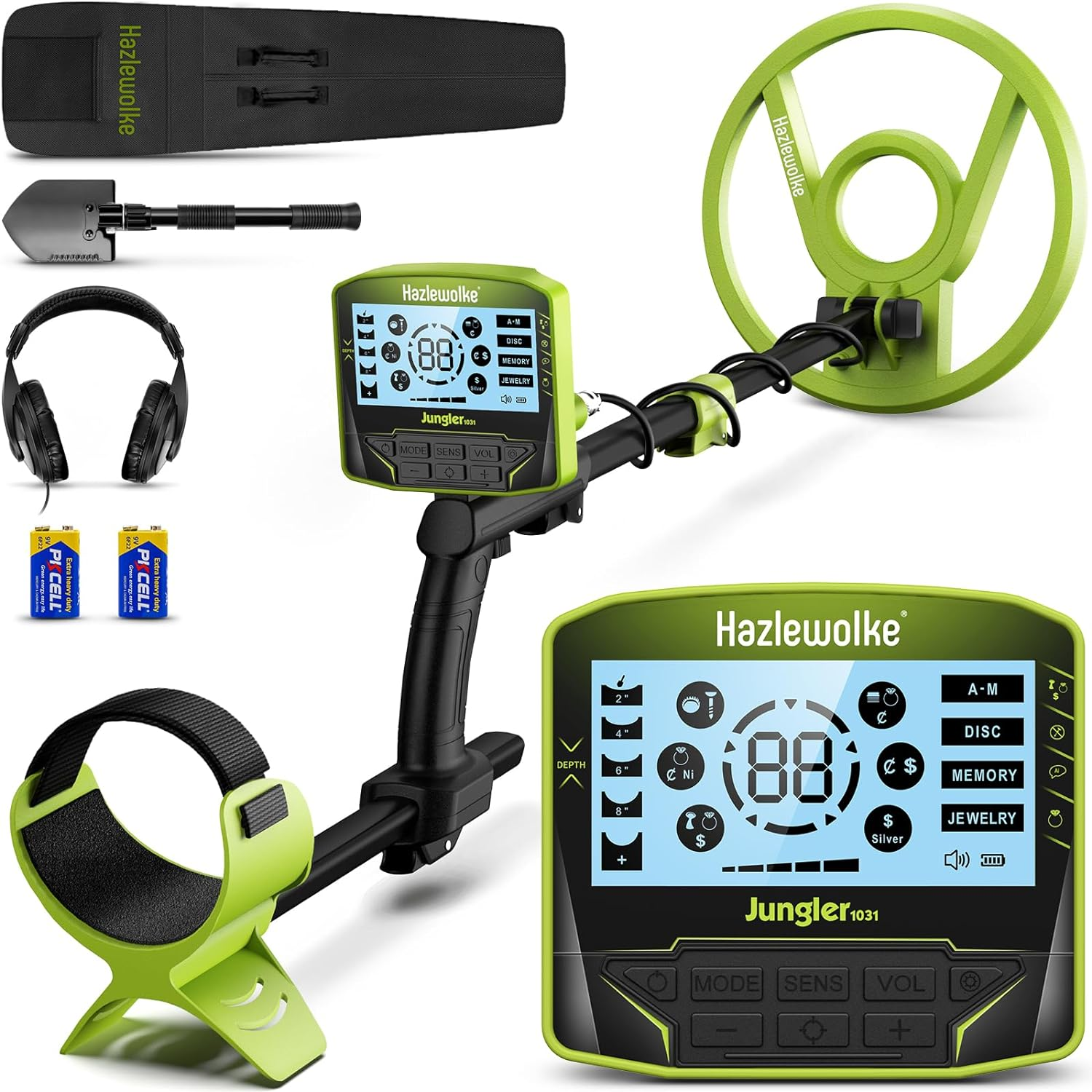 Hazlewolke Metal Detector for Adults, 5 Professional Mode with Higher Accuracy 10&rdquo; Waterproof Coil for Gold Detecting