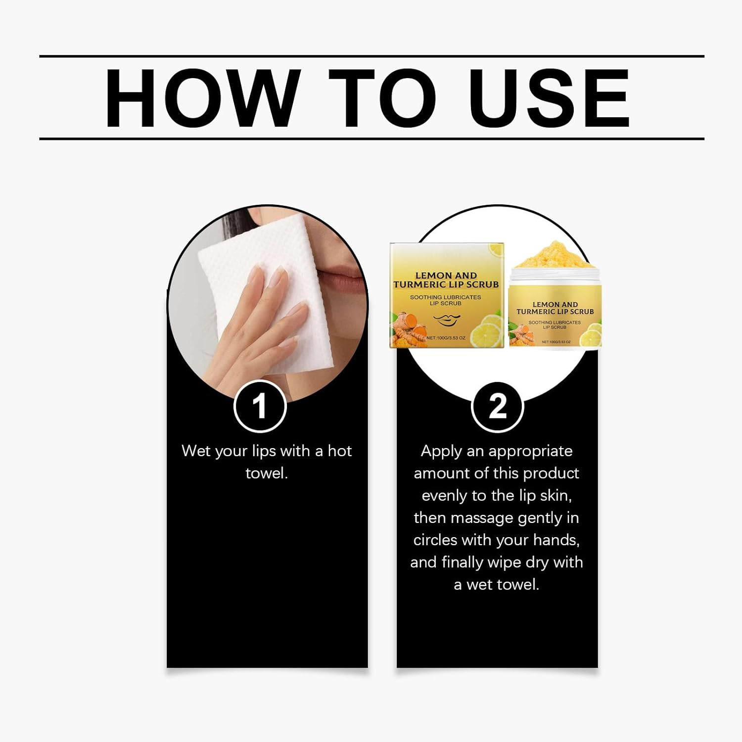 Turmeric Lip Scrub, Lip Exfoliator Scrub, Turmeric Vitamin C Scrub, Dark Lips Lightening Treatment, Lip Brightening Lip Lightening for Dark Lips Smoker, Turmeric Lemon Lip Scrub (1Pcs) - 2Pcs image number 2