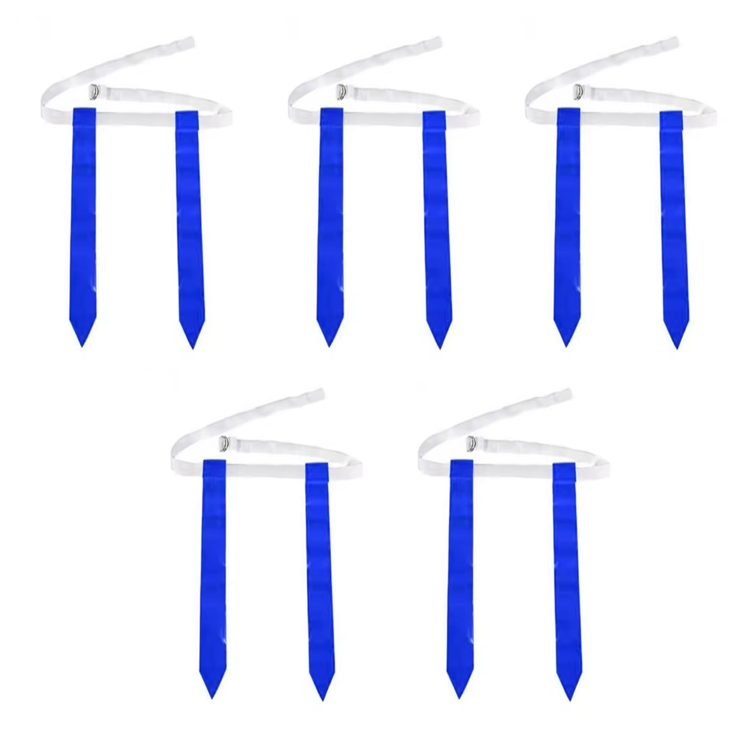 Roczential 5PCS Rugby Training Flag Football Kit Small Football Flag Football Belts Accessory Set Rugby Training Accessory (Blue)