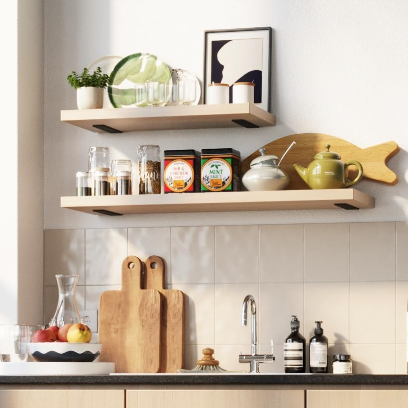 Sunblue Heavy Duty 6-Inch Floating Shelf Bracket (6 Pack), 1/4&rdquo;-Thick Black Metal, Holds 160+Lb, Powder Coated, Easy Install with Mounting Hardware image number 5