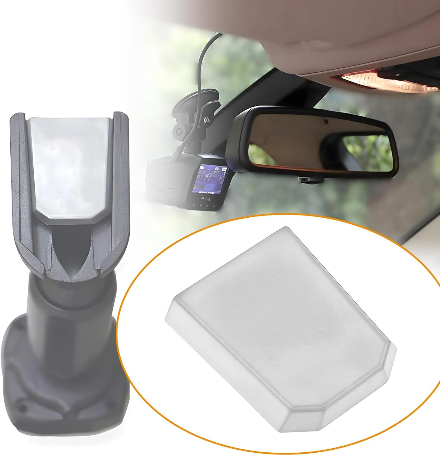 2Pcs Car 28X25X4Mm Rear View Mirror Bracket Mounting Base 28X25X4Mm for Size 1 Bracket image number 4