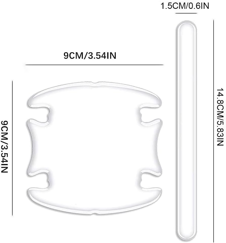 8 Pieces Transparent Door Handle Protection Sticker Set - Invisible Anti-Scratch Car Paint Protector for Door Bowls (Clear) image number 5