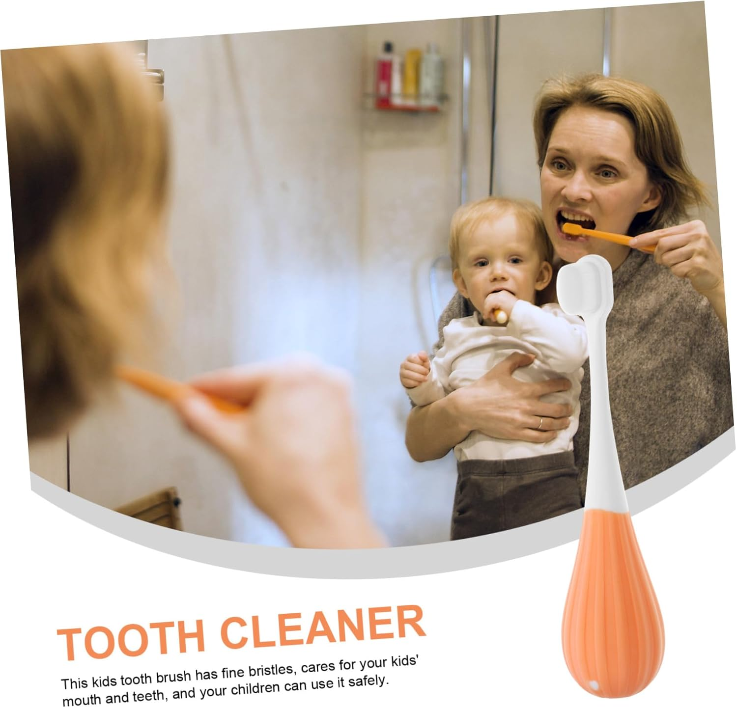 FOMIYES Toddler Toothbrush Kids Soft Bristles Extra Fine Manual Toothbrush for 2-5 Years Old with Food-Grade Safe Material Orange for Baby Oral Care image number 4
