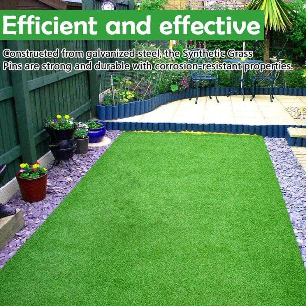 Elora Artificial Grass Pins 100Pcs U Tent Pegs Synthetic Fake Lawn Weedmat Turf Fastening image number 6