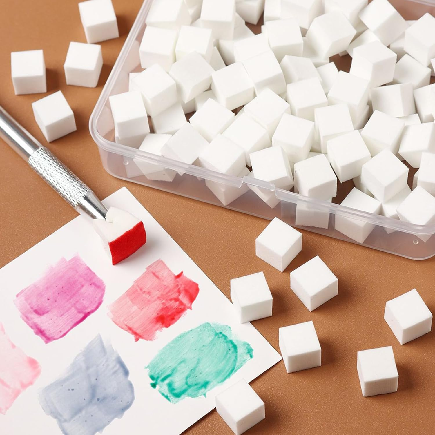 100PCS Nail Sponges for Ombres with Metal Grabber, Soft Nail Painting Sponge Brush Tools for Ombres Design