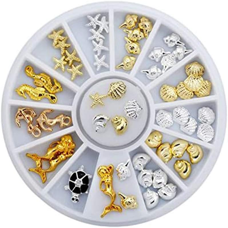 1 Set 3D Design Nail Art Rhinestone Decorations Diy Manicure Tools Sets Sea Shell Starfish Style image number 1