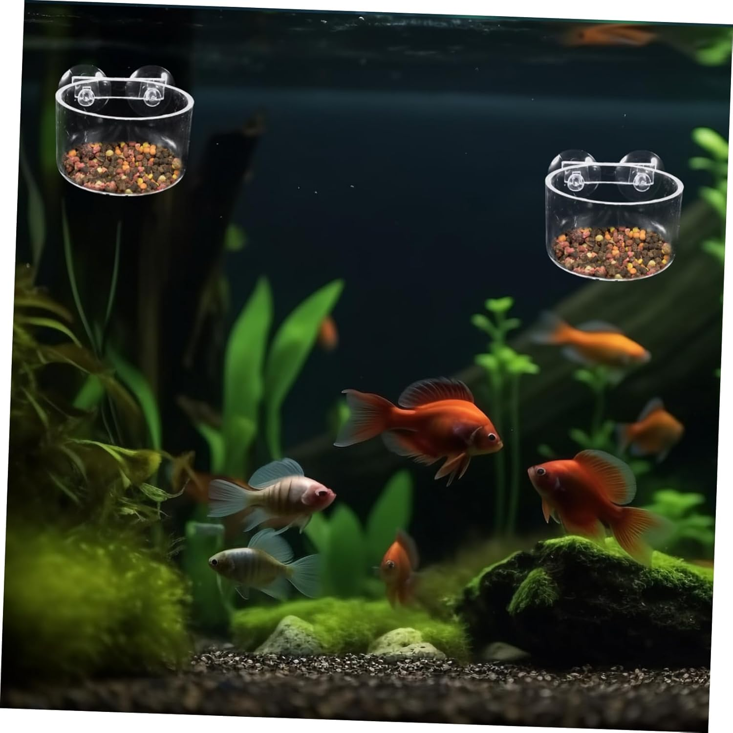 FUTUREORYY 4Pcs Aquarium Plant Holders Feeder Suction Cups for Hydroponic Aquatic Plants Space-Saving Fish Tank Decorations Safe for Pets Easy to Hang image number 6
