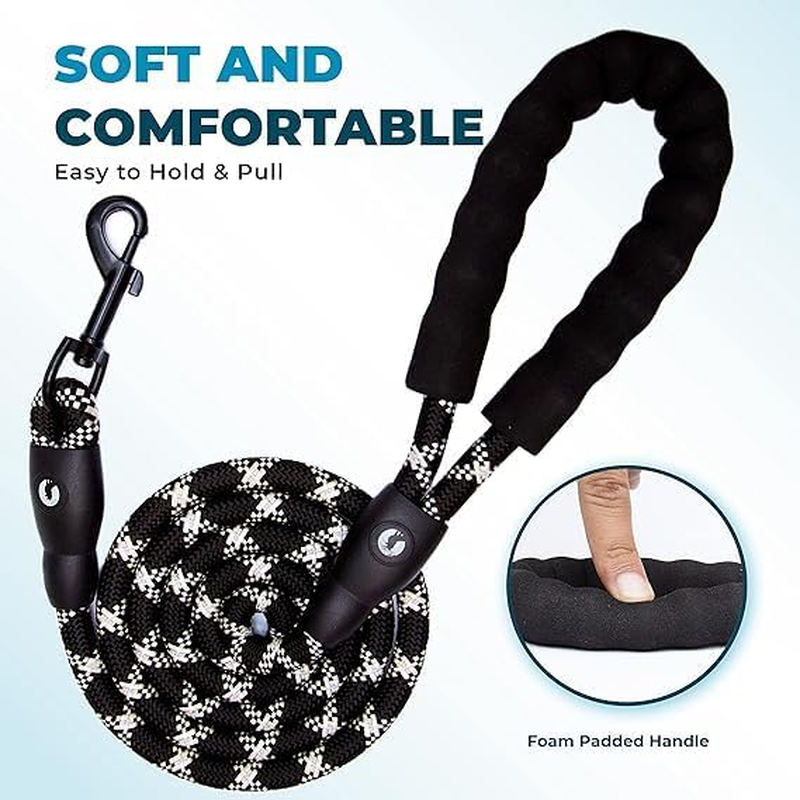 5 Ft Dog Leash ; Durable & Strong Nylon Dog Lead by Saffily - Comfortable Padded Handle and Perfect for Medium & Large Dogs Training-4X Reflective Thread Is Used in Our Dog Leashes image number 1