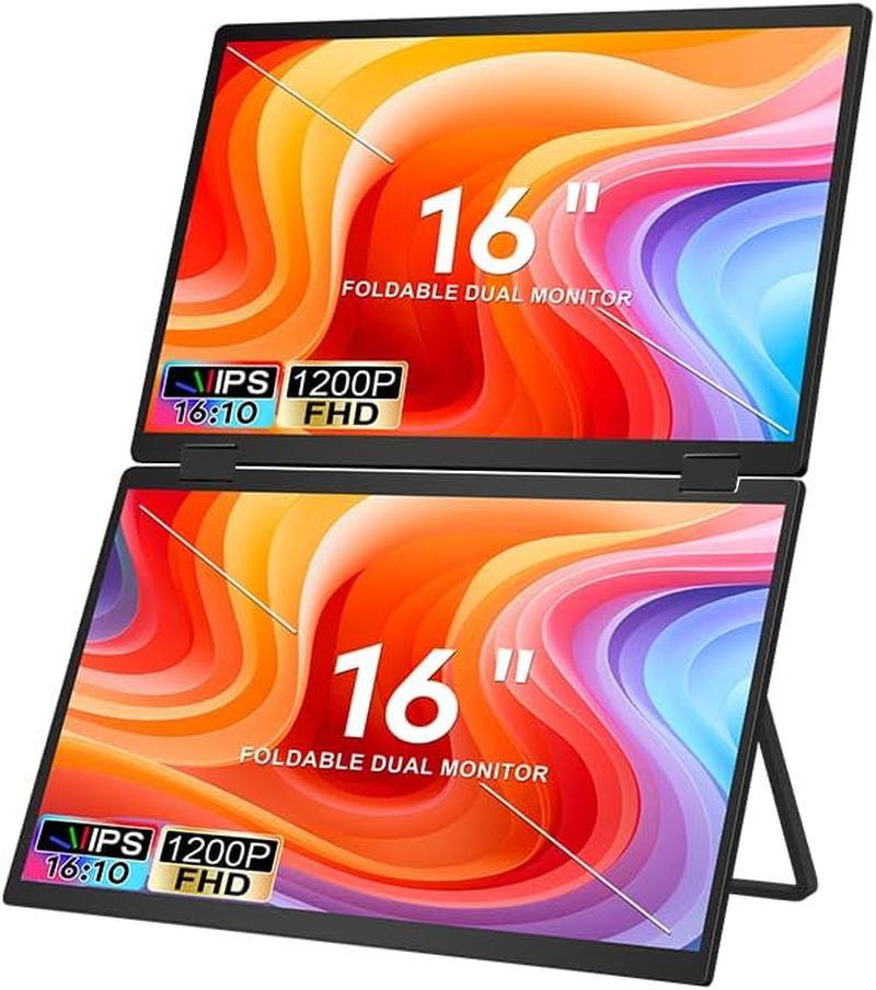 Trion 16 Inch Full HD Foldable Dual Portable Monitor Plug & Play Laptop Screen Extender for Windows, Macos, Android, Ios USB-C/HDMI Compatible with Xbox, PS4, Nintendo Switch (16 Inch) image number 6