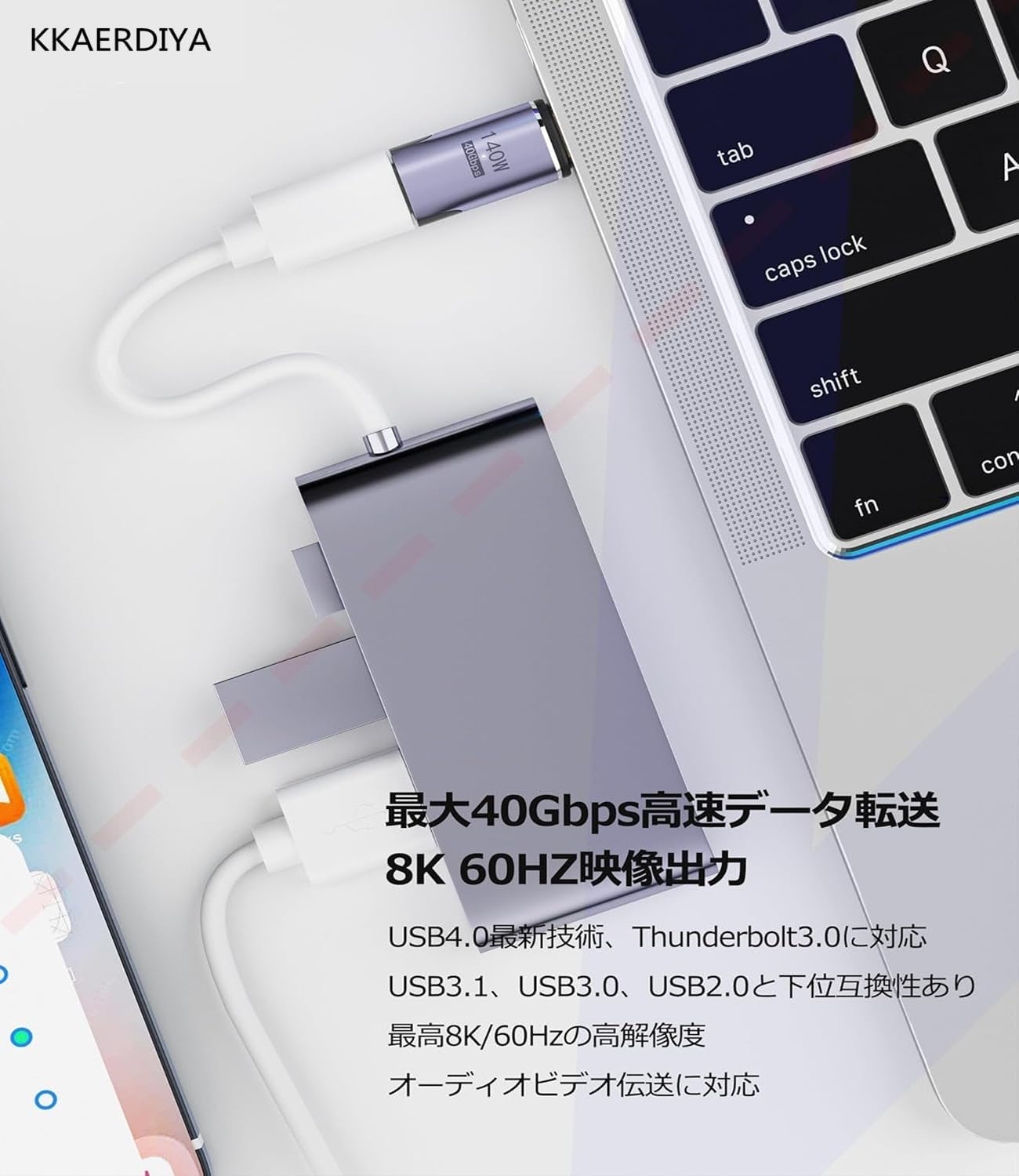 Magnet USB Type C Adapter 40Gbps,Usb C Male to Female Adapter Supports 8K@60HZ and 100W Fast Charging Compatible with Thunderbolt 3/4,Type C Interface Devices (2) image number 2