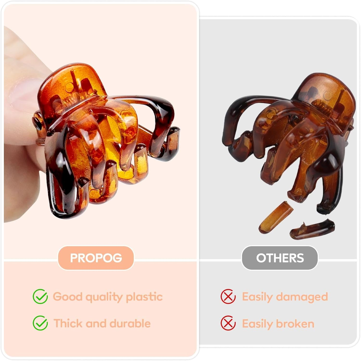 PROPOG 15 Pcs Small Claw Clips, Octopus Claw Hair Clips for Fine Short Hair Mini Hair Grips 3Cm Non Slip Claw Grips for Women Girls Hairstyling Accessories image number 2