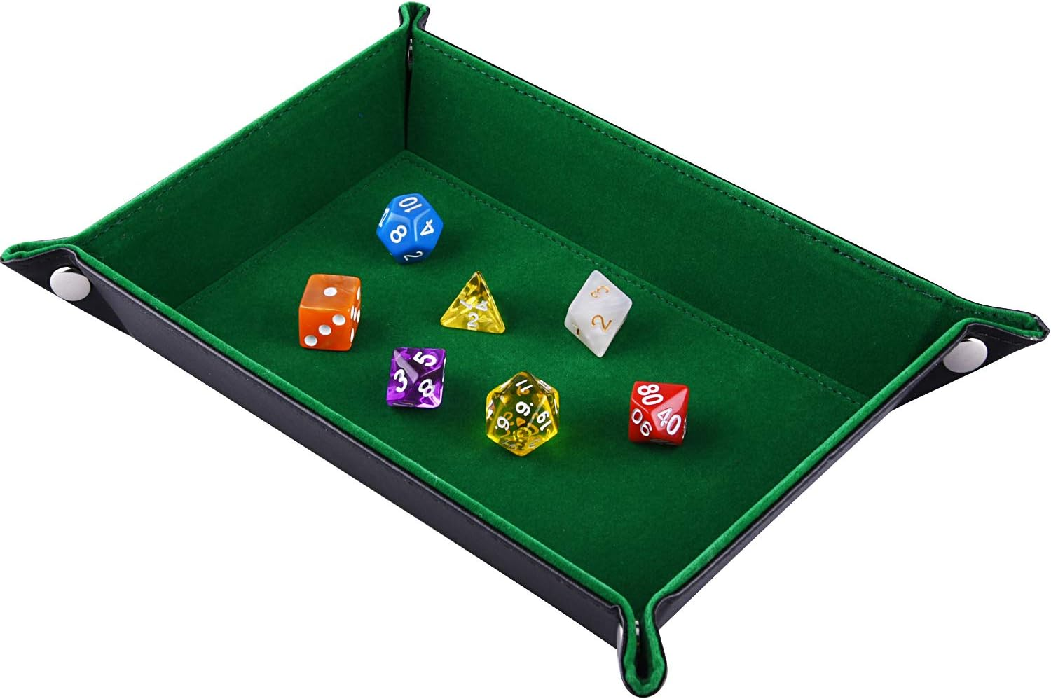 SIQUK Double Sided Dice Tray, Folding Rectangle, Dark Rose Red Dark Violet