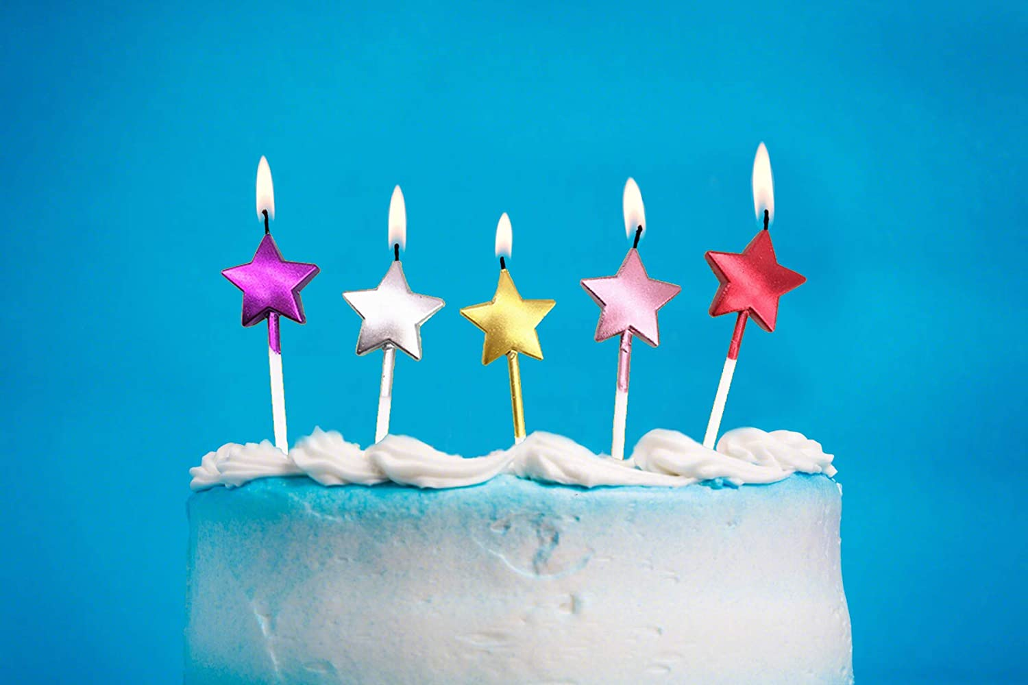 10 Cute Heart Shaped and Star Birthday Candles Multi Color Cake Candle Toppers for Party Wedding Cake Decoration Supplies Cute Birthday Decorations (Classic, Heart Star) image number 1