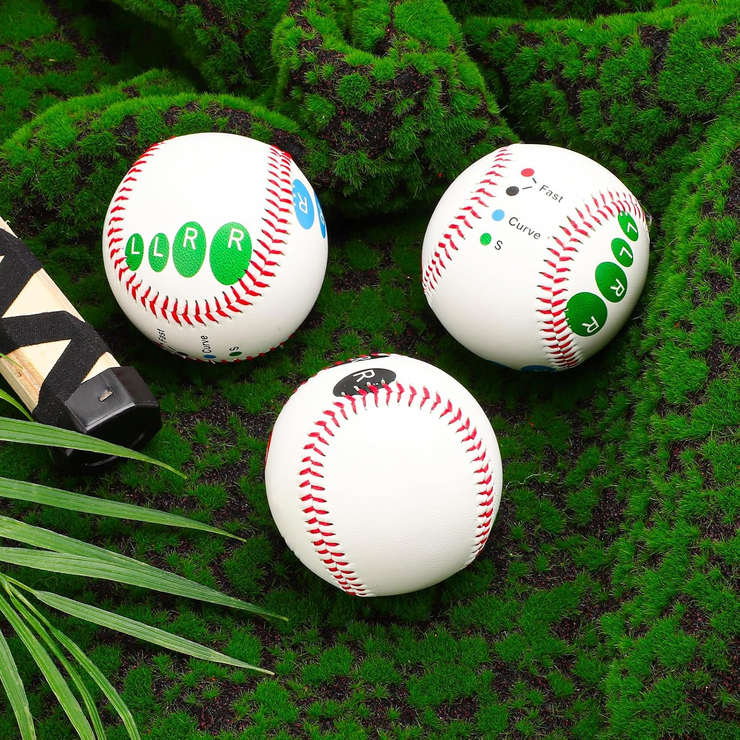 3 Piece Baseball Training Ball, Pitch Training Ball with Finger Placement, for Teens and Beginners to Learn Multiple Baseball Grips image number 2