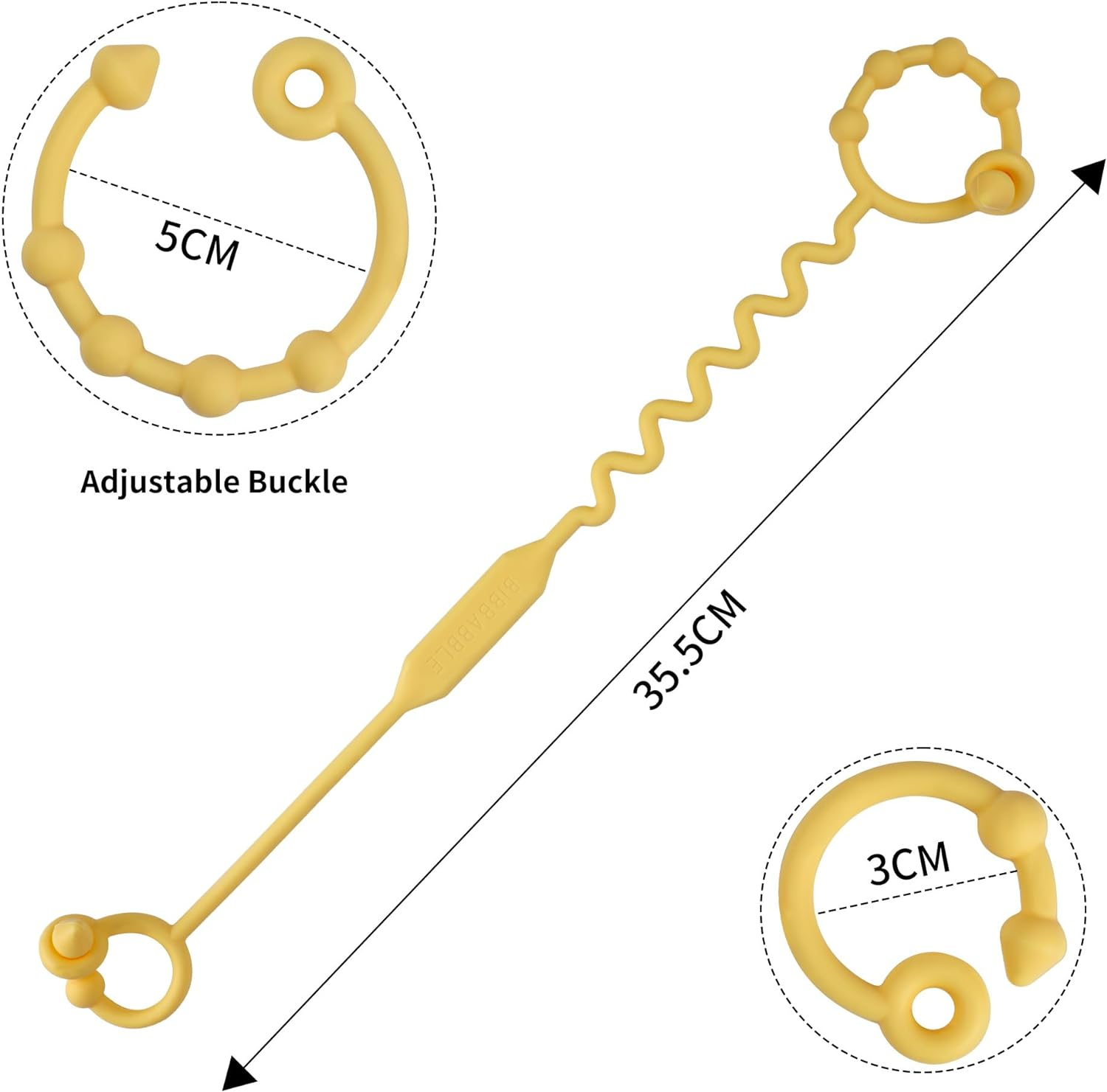 5 Pack Toy Safety Straps - Silicone Adjustable Toy Saver Straps for Pram, Stroller, High Chair, Crib, Car Seat - BPA Free (Multicolor) image number 3