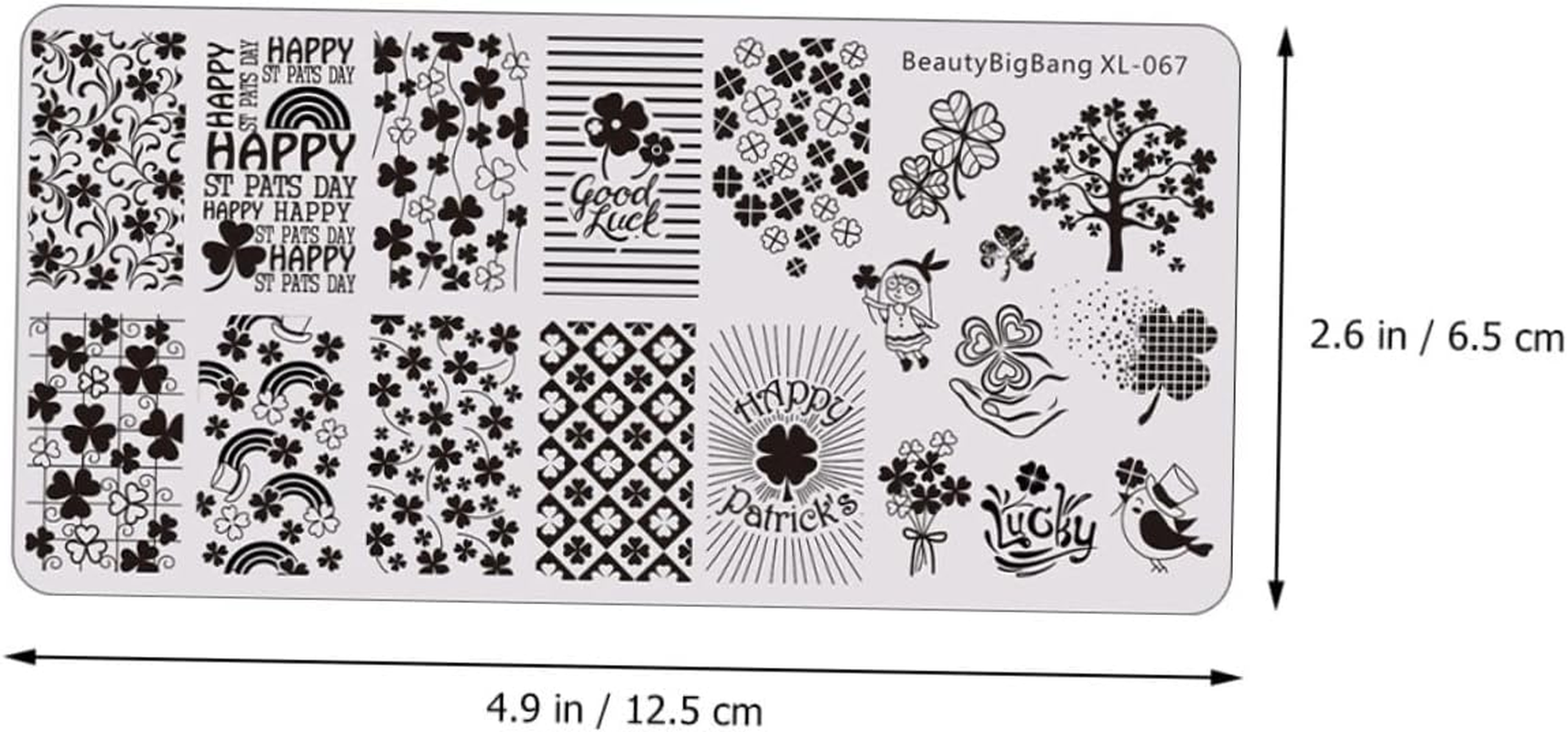 VICASKY St Patrick'S Day Nail Art Stamping Plates Geometric Nail Salon Template image number 3