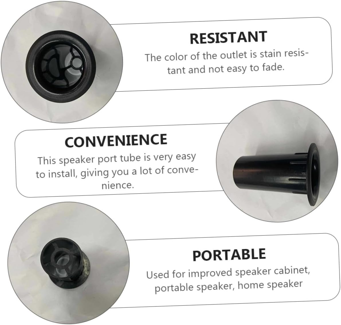 HOMSFOU 20Pcs Replacement Subwoofer Port Tube Plastic Speaker Port Tube for Speaker Bass for Accessory for DIY Repair image number 3