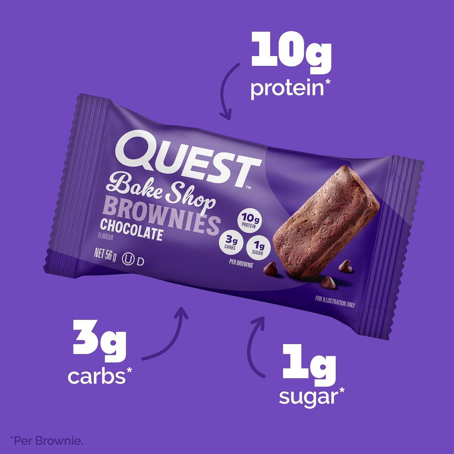 Quest Nutrition Bake Shop, Chocolate Brownies, 10G Protein, 3G Carbs, 1G Sugar, 10 Count image number 5