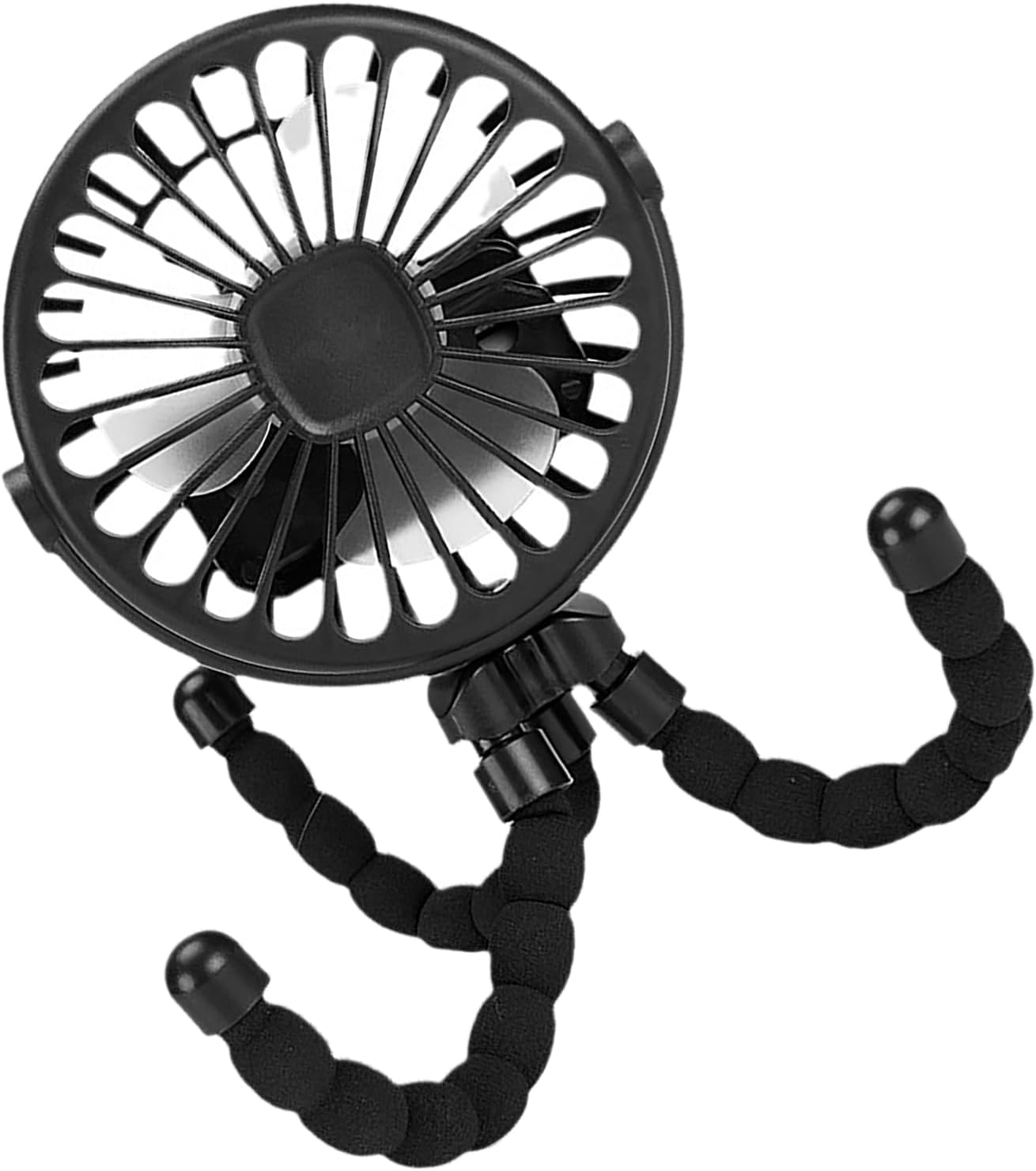 Baby Stroller Fan, Portable Flexible Lightweight USB Clip Battery Operated Baby Car Fan for Outdoor Camping (Black)