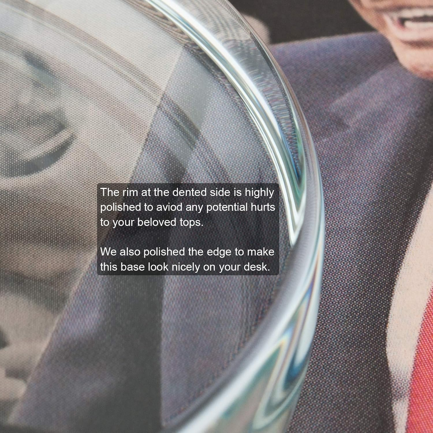 Djuiinostar 4" Spinning Top Base, Highly Polished by Hand, -30Cm Focal Length (Single Concave), Diameter 3.9"/10Cm, Thickness 0.55"/1.4Cm, Weight 0.54Lb image number 4