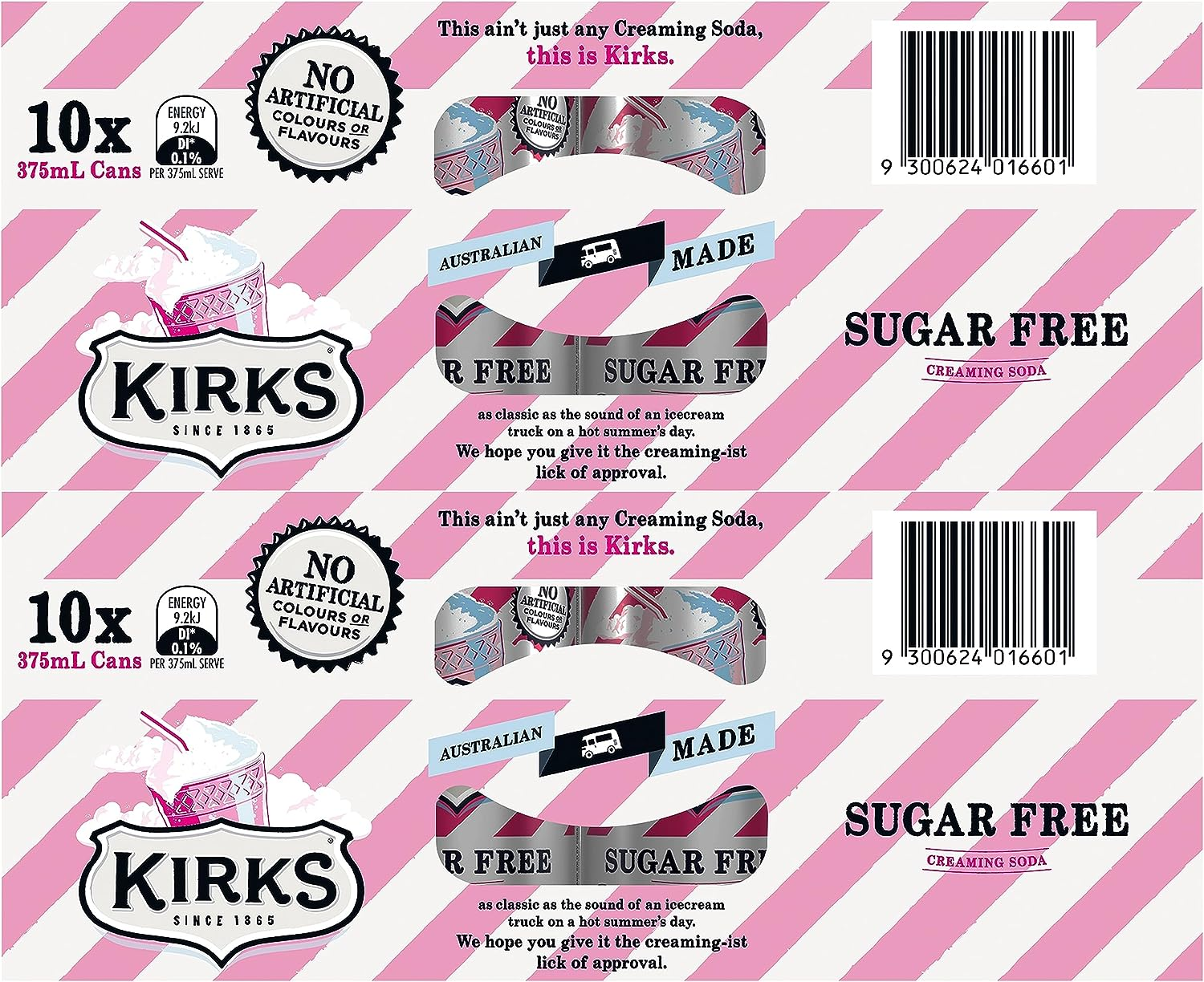 Kirks Creaming Soda Flavour Sugar Free Soft Drink Multipack Cans 20 X 375 Ml (Pack of 2) image number 5
