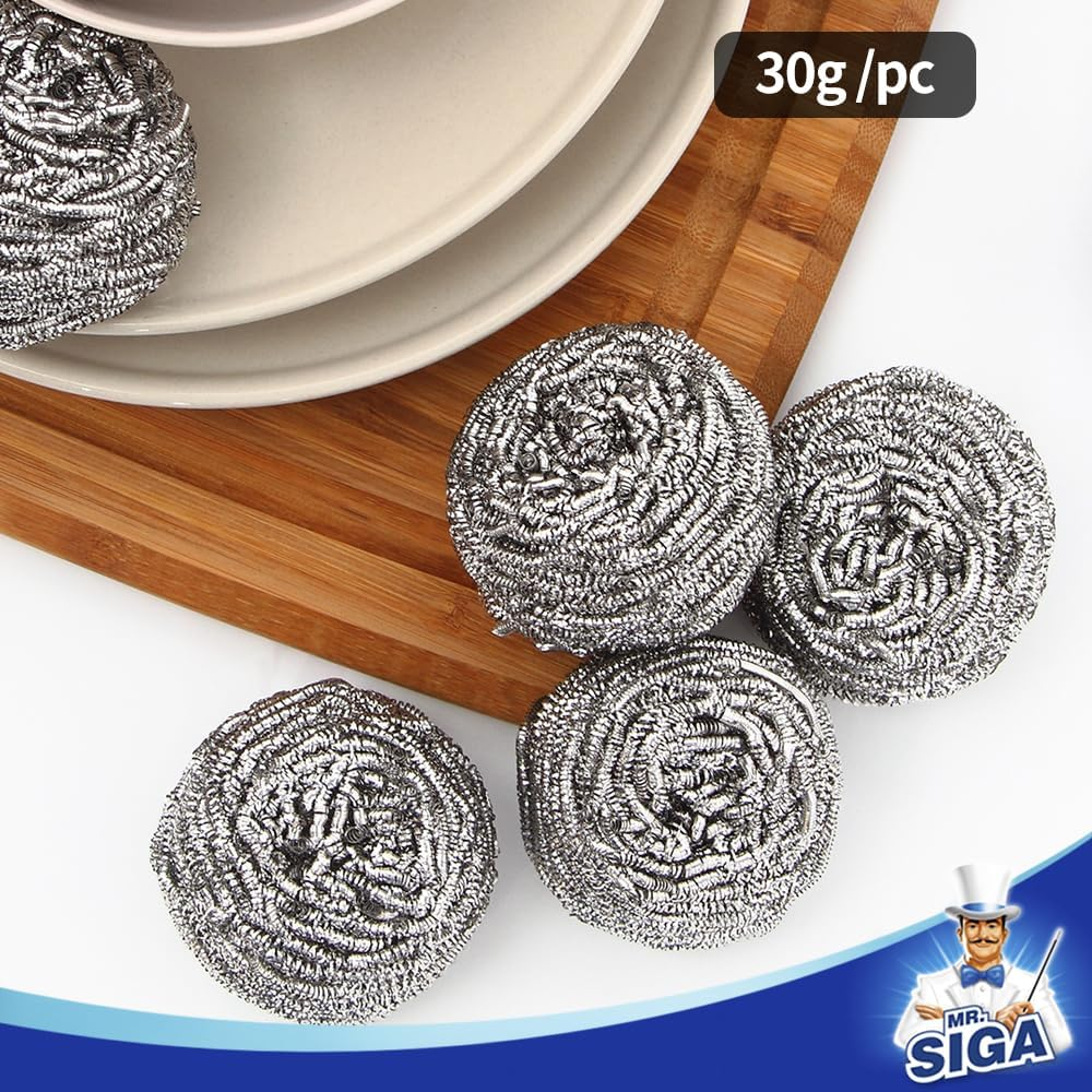 MR.SIGA Stainless Steel Scourer, Pack of 6, 30G image number 5