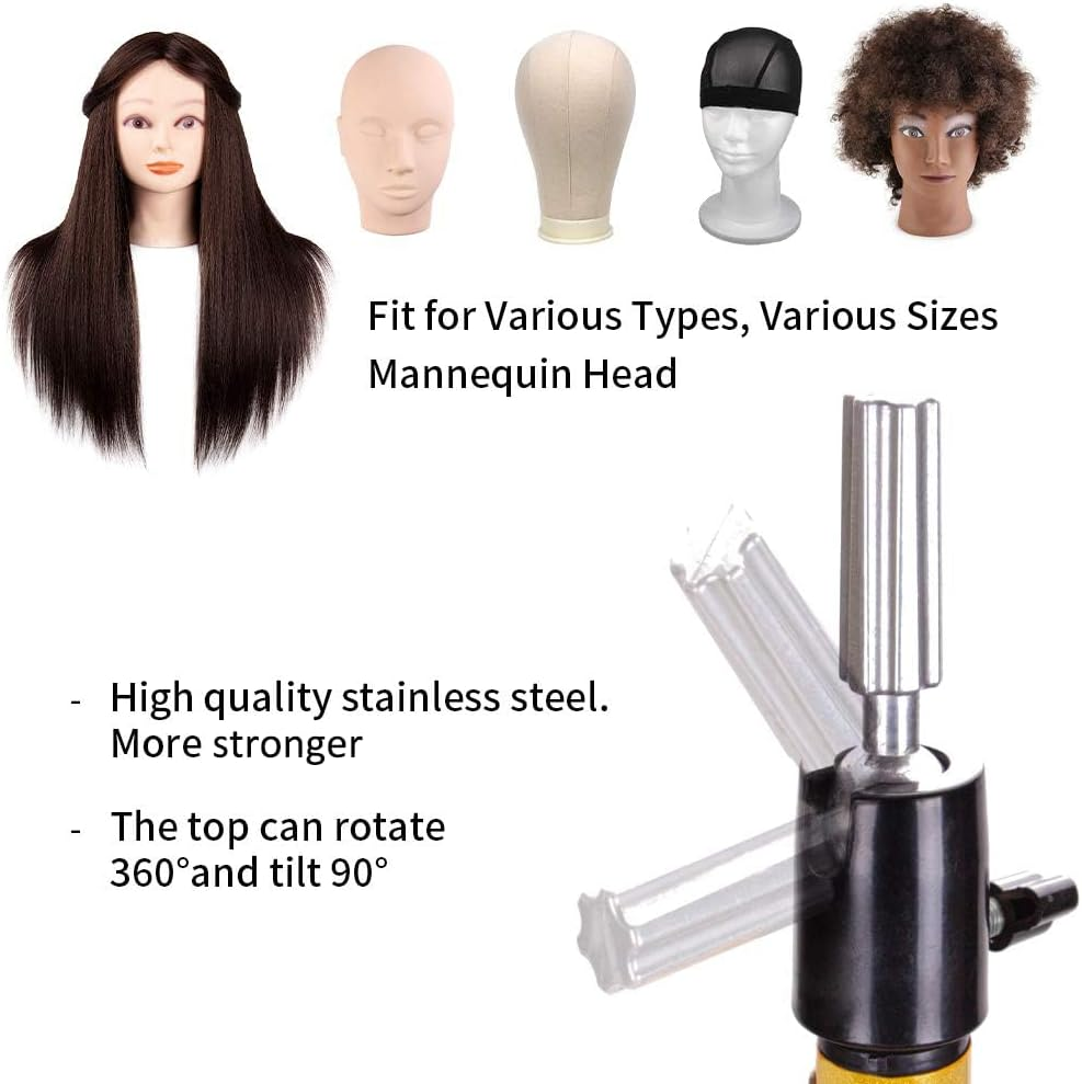 55 Inch Wig Stand Tripod - Adjustable Mannequin Head Stand Tripod Stainless Steel Wig Tripod Stand Wig Head Stand Tripod with Tool Tray (Mannequin Head Not Included) image number 6