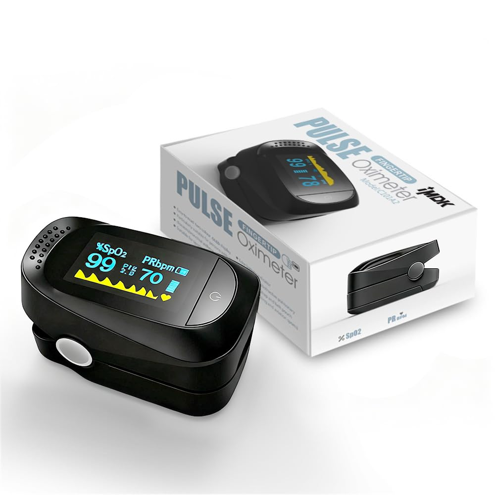 Fingertip Pulse Oximeter, Blood Oxygen Saturation Monitor with Dual-Colour OLED Screen, One-Button Operation for Spo2 Pulse Rate PI Index & Respiration Rate, Portable for Adults Kids Sports & Home Use image number 5