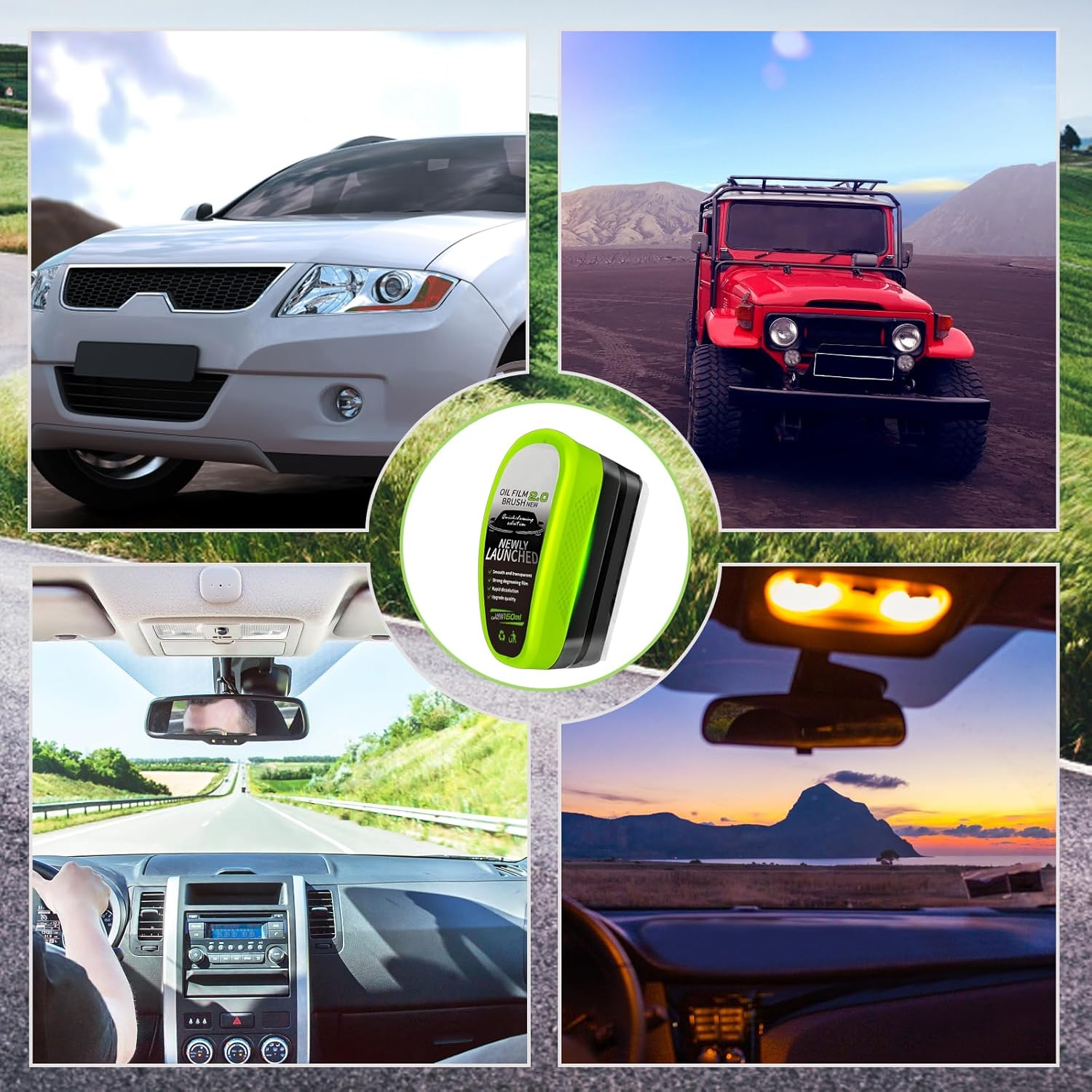 Clear Vision Windscreen Cleaner, 3 Pack Car Glass Cleaner for Clear Vision, Oil Film Removal Tool for Rainy Day Driving and Daily Maintenance image number 6