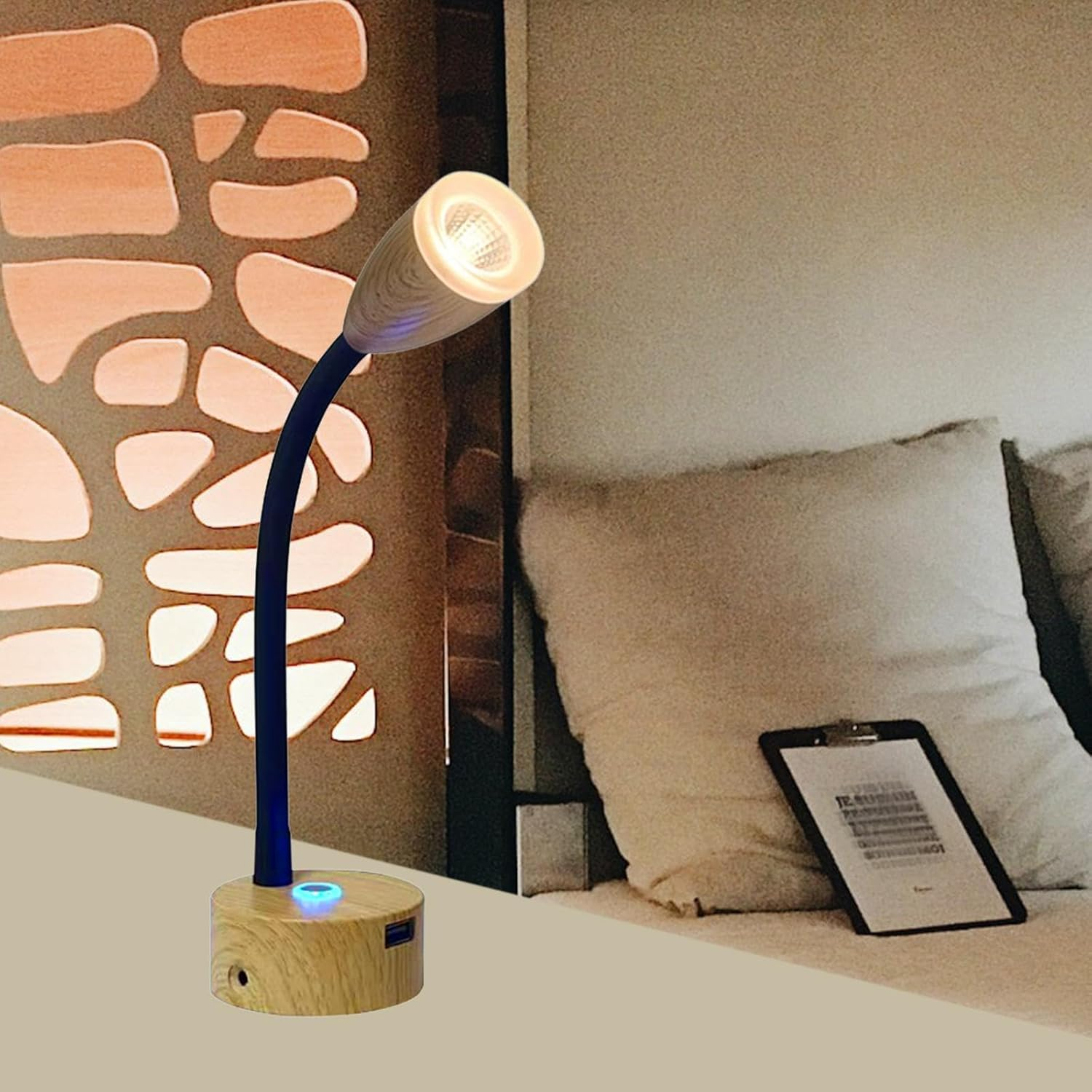 RV Reading Lamp Dimmable 3W 12V-24V with USB Port Portable Interior Lighting Memory Function for Travel Camper Boat Van Bed, Black image number 2