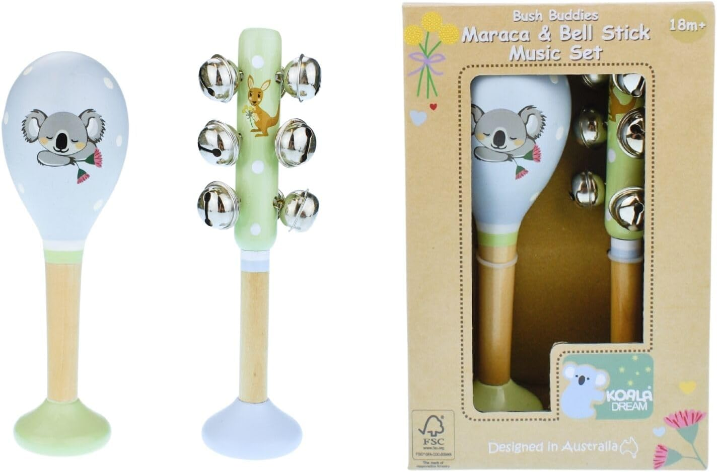 Koala Dream - Bush Buddies Australian Animals Maraca & BELLSTICK Set image number 1