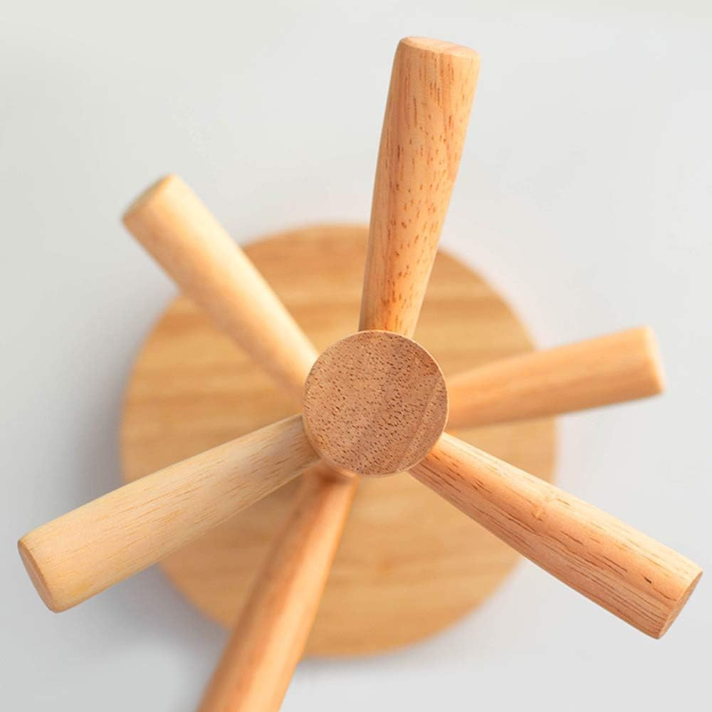 Mug Tree Holder，Mug Rack Tabletop Holder，Cup Holder Storage Organizer，Kitchen Display Stand，Cup Mug Wood Hooks，Accessory Holder