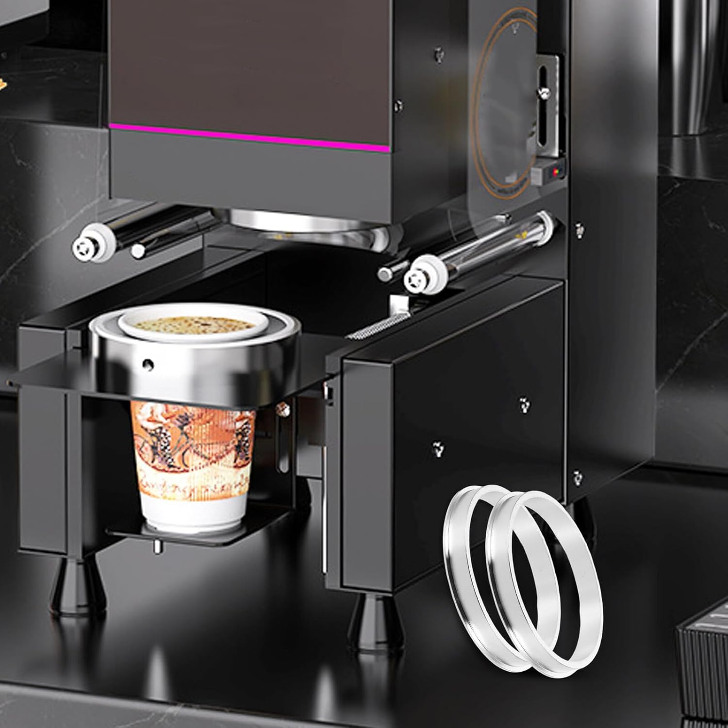 LABRIMP 2Pcs Aluminum Cup Sealing Ring for Cup Sealer Machine Gasket Replacement for Milk Tea and Coffee Shops Compatible with Hot and Cold Drink Sealers