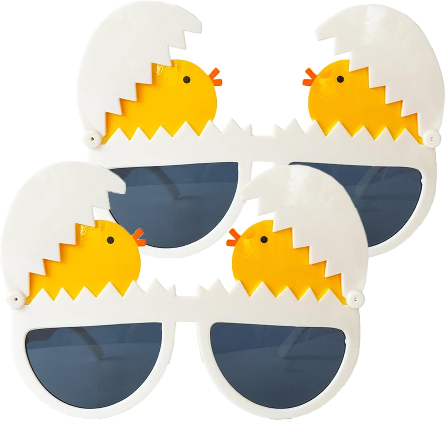 Buzopuw Easter Party Glasses -2Pcs Plastic Egg Chick Glasses for Adults Costume Accessories- Spring Birthday Party Favors