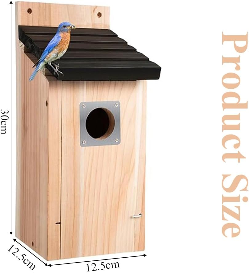 2 Pack Bird Houses, Hung Outdoors, Wooden Waterproof Birdhouse Hut Decoration, Suitable for Terrace, Tree, Garden, Courtyard, Balcony, Indoor(12.5X12.5X30Cm)