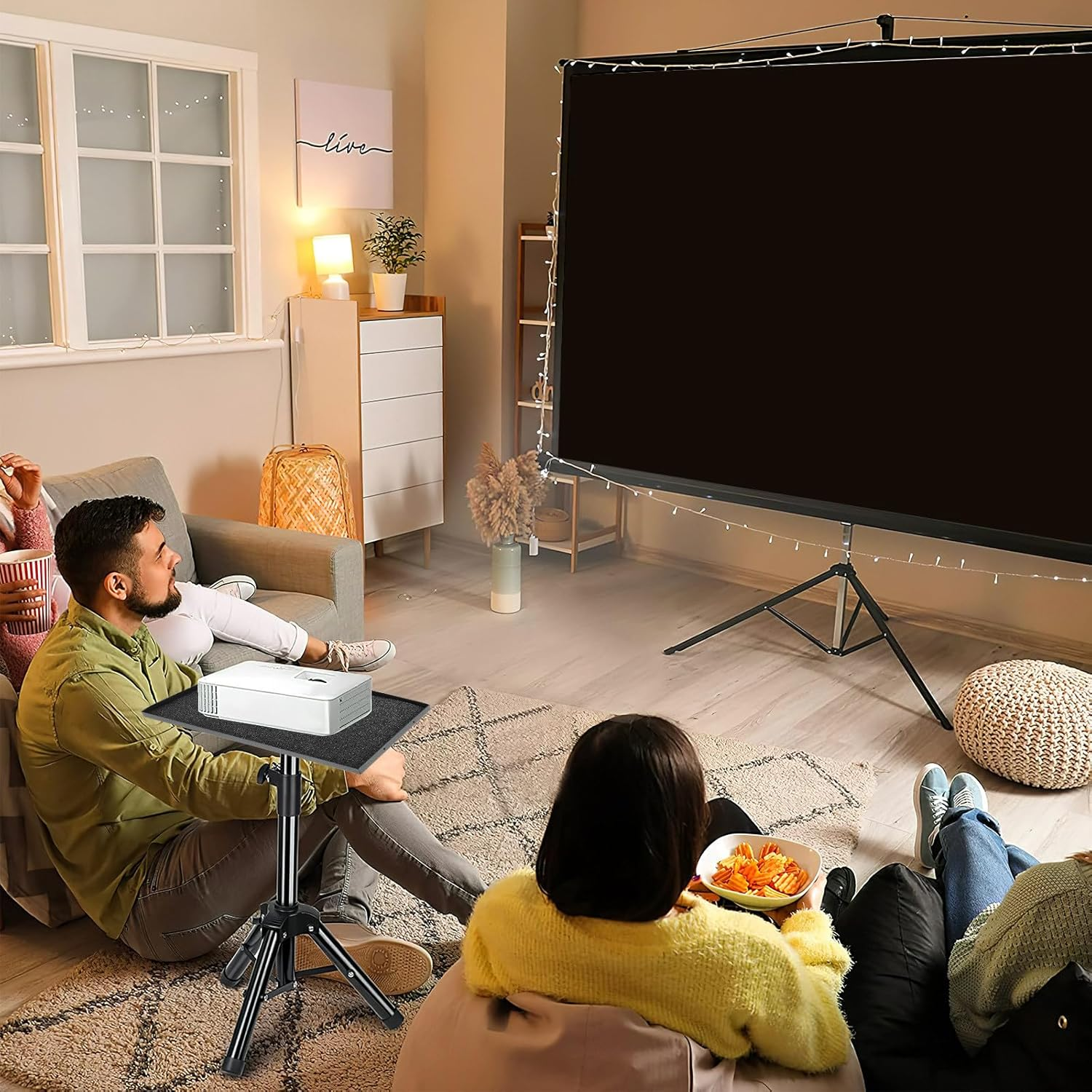 Ipetboom Projector Tray Tripod Stand Mount 39X29Cm with Laptop Pallet Platform for 1/4 to 3/8 Screws, Utility Broadcast Shelf Compatible with Notebook Holder and Mic Stand Tray for Office