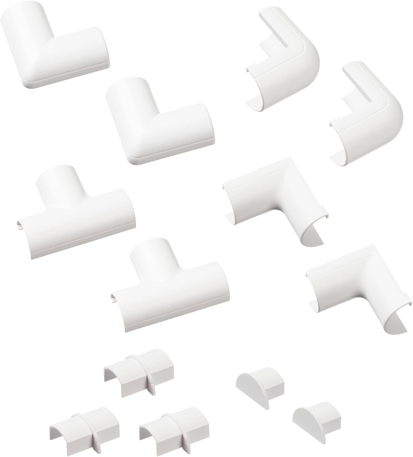 D-Line Micro+ Cable Trunking Clip-Over Accessory Multipack | Join Multiple Lengths of 20X10Mm Micro+ Cable Cover | 13 Piece Electrical Trunking Accessory Multipack - White CLOAP2010W image number 4