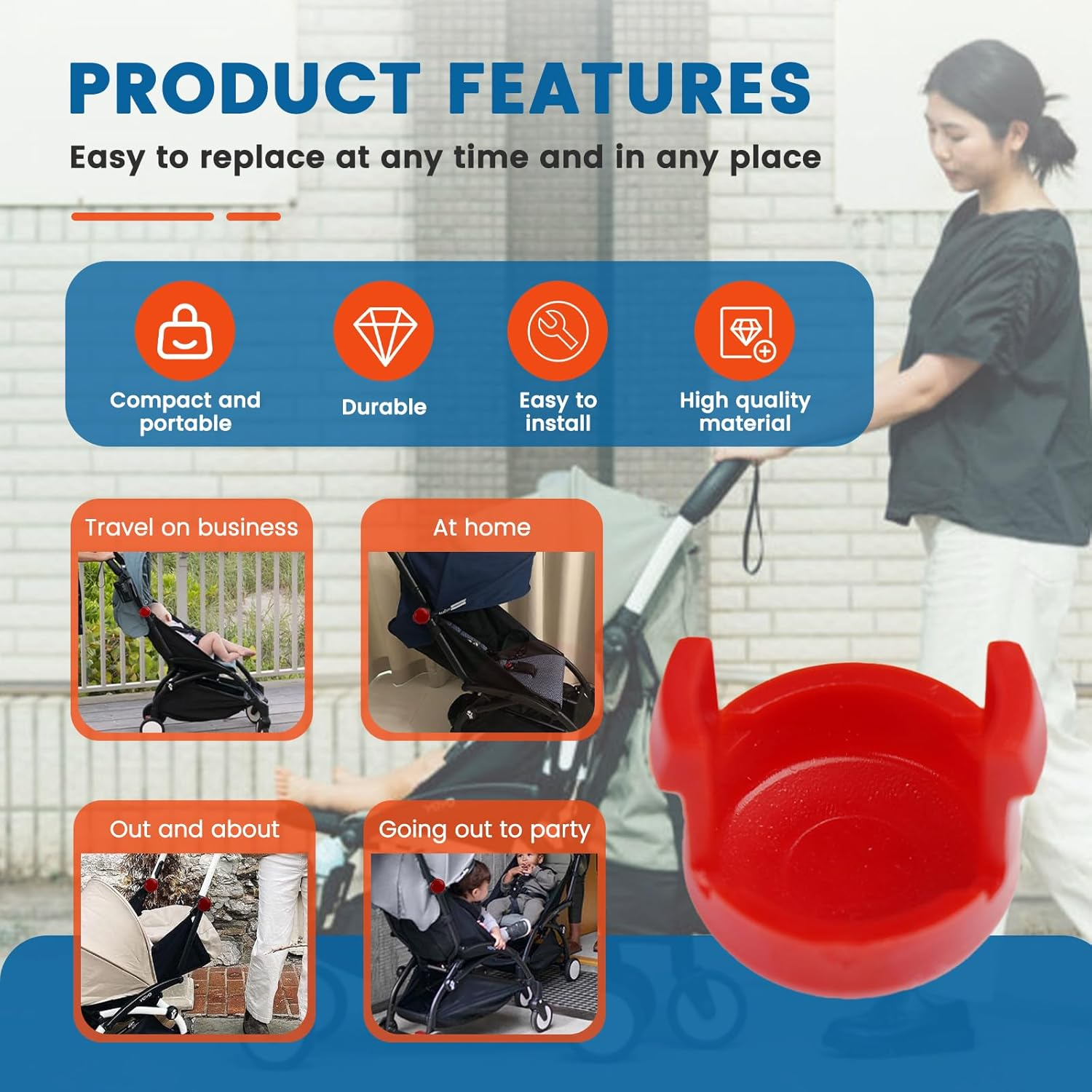 2Pcs Button for Babyzen YOYO/YOYO + / YOYO&sup2; Stroller Replacement Parts Compatible with Babyzen YOYO/YOYO + / YOYO&sup2; image number 5