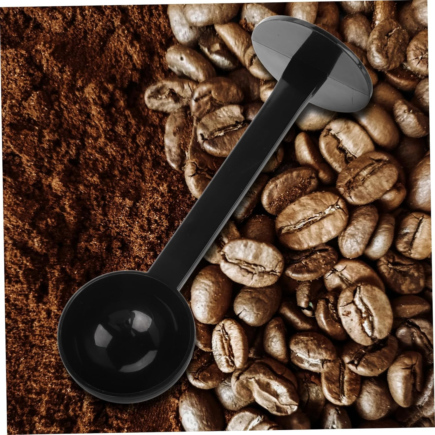 KICHOUSE Coffee Scoop and Tamper 2-In-1 Plastic Espresso Coffee Bean Measuring Spoon for Ground and Loose Tea Black Accessories for Home and Bar Use image number 5