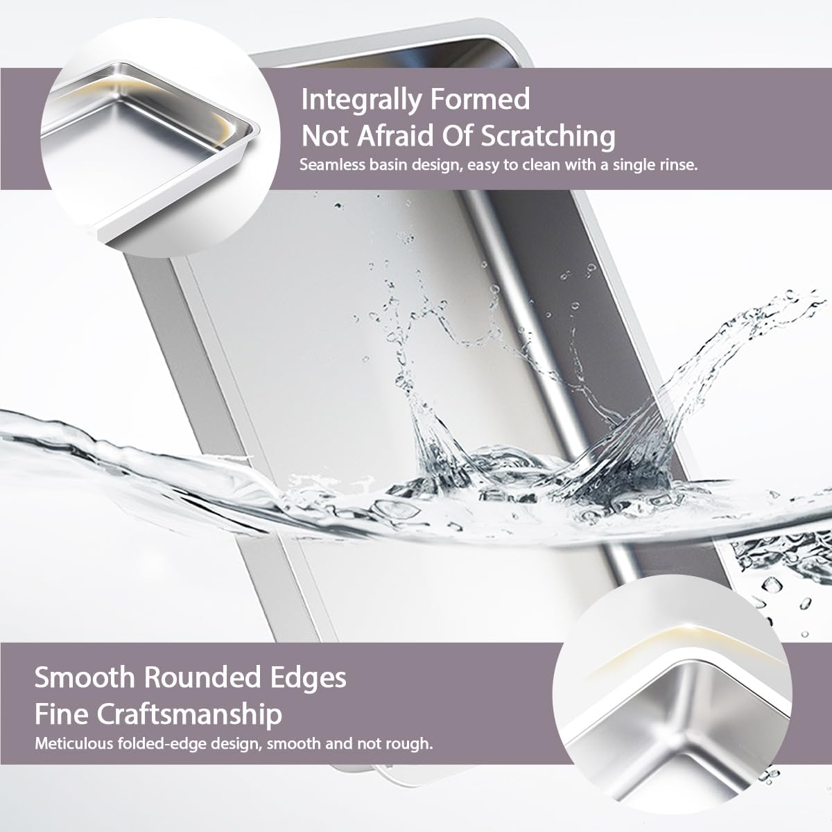 Blissify Enclosed Stainless Steel Litter Box, Large Kitty Litter Tray with Scoop & Drawer Design, Foldable Pet Toilet Box with High Sided, Anti-Leakage, Non-Sticky, Easy Cleaning, Grey image number 2