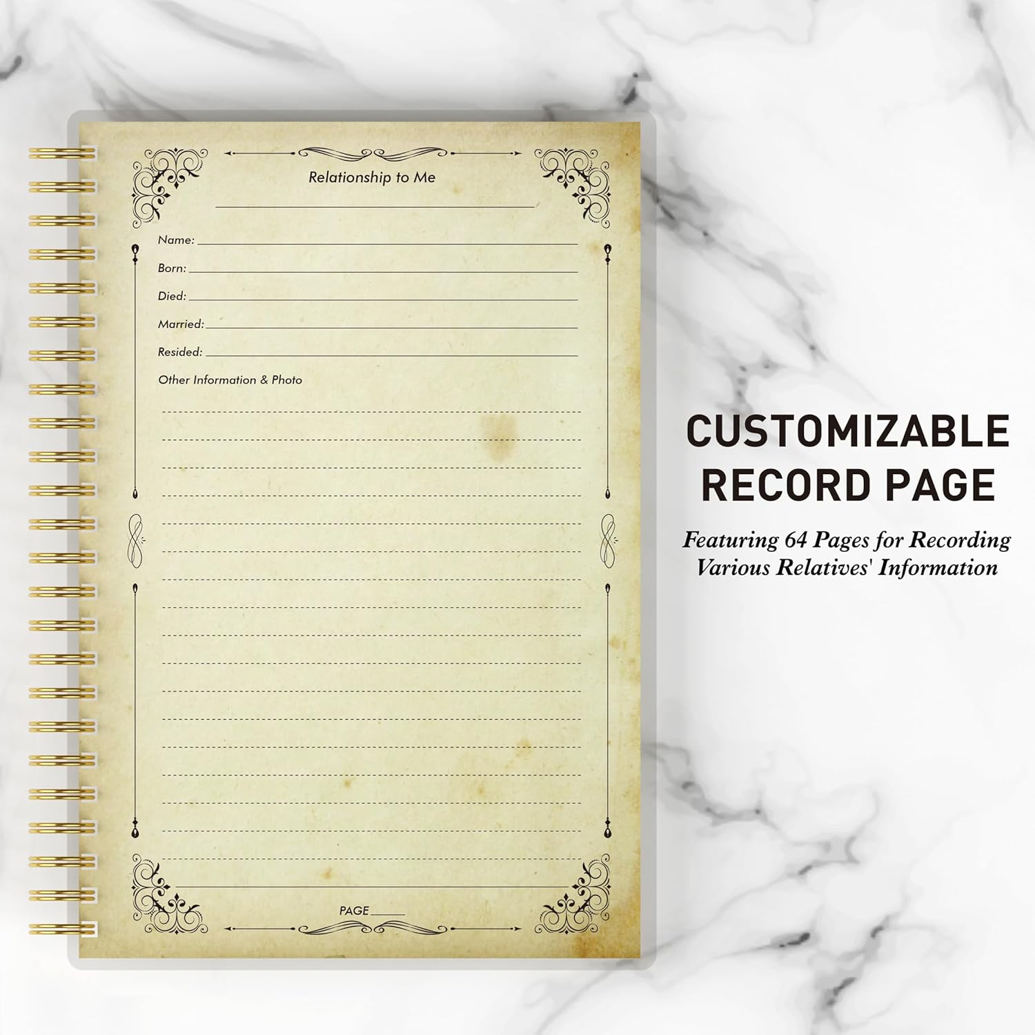 Family History Record Book - My Family Tree & Genealogy Planner, Personalized Scrapbook Journal for Recording Ancestors, Family Members, and Memories, Unique Gift for Heritage Keepsake image number 2