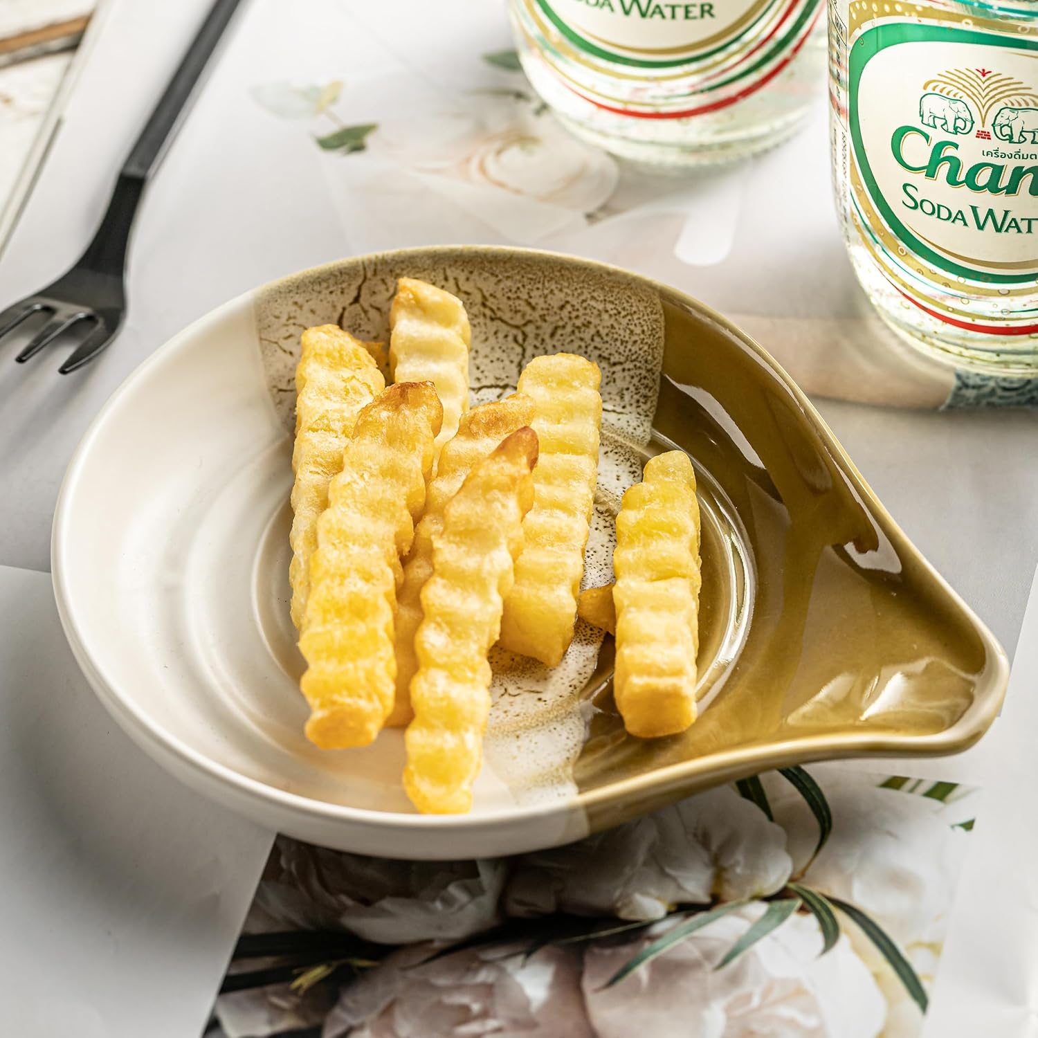 Ceramic Spoon Rest for Stove Top & Kitchen Counter, Large Spoon Holder, Heat-Resistant & Easy to Clean, Non-Stick Spatula Holder for Cooking, Coffee Spoon, Kitchen Decor, Gradient Brown image number 5