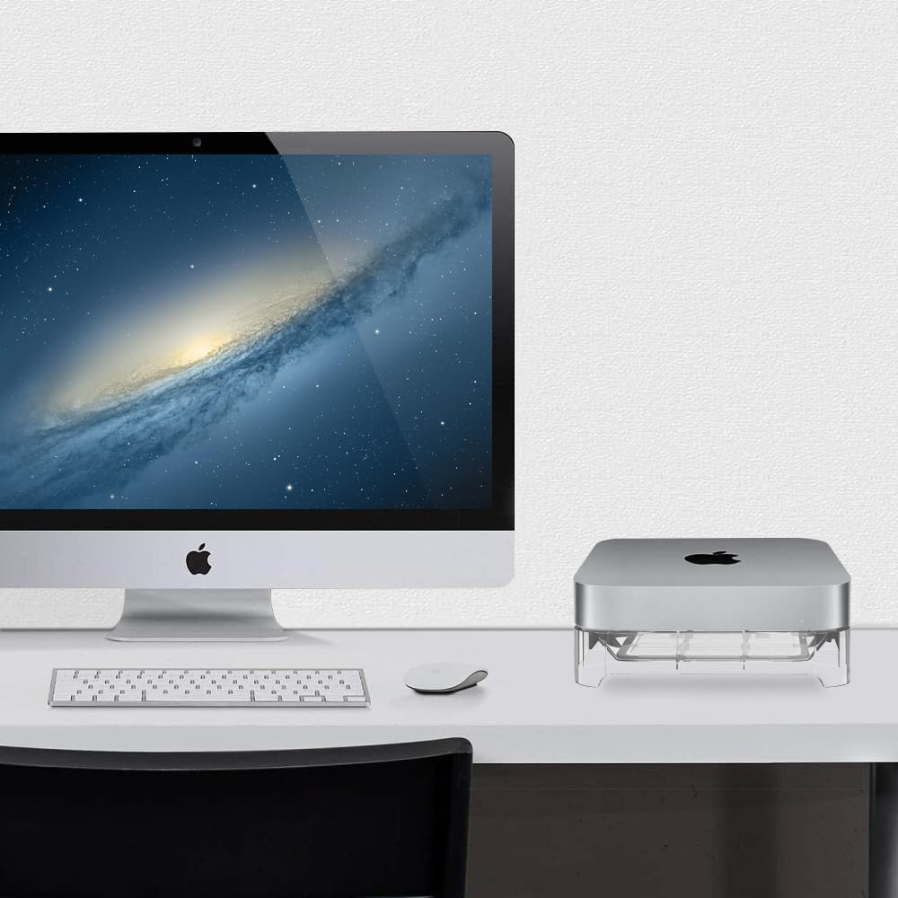 JEMACHE Desktop Stand for Mac Mini 2010-2023 M1 M2 Pro, Mac Studio M1 M2 Max/Ultra (Clear)
